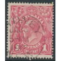 AUSTRALIA - 1918 1d bright pink KGV (shade = G28), used – ACSC # 71T AUSTRALIA - 1918 1d bright pink KGV (shade = G28), used – ACSC # 71T