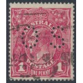 AUSTRALIA - 1918 1d damson KGV (shade = G70½), perf. OS, used – ACSC # 72Kbb AUSTRALIA - 1918 1d damson KGV (shade = G70½), perf. OS, used – ACSC # 72Kbb