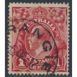 AUSTRALIA - 1917 1d deep orange-brown KGV (shade = G24), used – ACSC # 71O