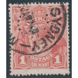 AUSTRALIA - 1917 1d terracotta KGV (shade = G25), perf. OS, used – ACSC # 71Qbb