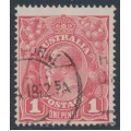 AUSTRALIA - 1917 1d pinkish salmon KGV (shade = G26), used – ACSC # 71R AUSTRALIA - 1917 1d pinkish salmon KGV (shade = G26), used – ACSC # 71R