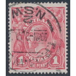 AUSTRALIA - 1918 1d orangish pink KGV (shade = G28), used – ACSC # 71T