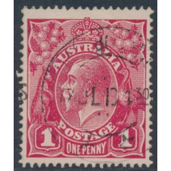 AUSTRALIA - 1918 1d deep carmine-pink KGV (shade = G29), used – ACSC # 71U