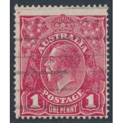 AUSTRALIA - 1918 1d plum KGV (shade = G71), used – ACSC # 72L