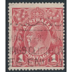 AUSTRALIA - 1918 1d brownish red KGV (G32), merged die II, used – ACSC # 71W(1)i