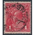 AUSTRALIA - 1916 1d deep scarlet-red [aniline] KGV (shade = G60), used – ACSC # 72A