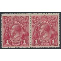 AUSTRALIA - 1918 1d carmine-red KGV (G31), die I+die II pair, MH – ACSC # 71Y(1)ia AUSTRALIA - 1918 1d carmine-red KGV (G31), die I+die II pair, MH – ACSC # 71Y(1)ia