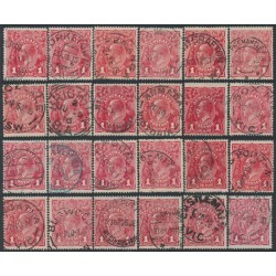 AUSTRALIA - 1914 -1920 1d red shade set, used – ACSC # ex. 70A-72Q