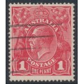 AUSTRALIA - 1914 1d bright red [aniline] (shade = G11), die II, used – ACSC # 71B(1)i