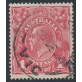 AUSTRALIA - 1914 1d salmon-red [aniline] (shade = G12), die II, used – ACSC # 71C(1)i