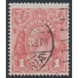 AUSTRALIA - 1917 1d terracotta KGV (shade = G25), used – ACSC # 71Q