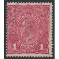 AUSTRALIA - 1917 1d pinkish carmine [aniline] KGV (G62½), used – ACSC # 72C