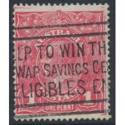 AUSTRALIA - 1918 1d deep rose-pink KGV (shade = G67), used – ACSC # 72H