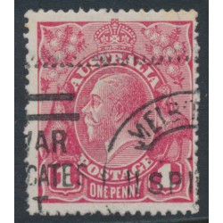 AUSTRALIA - 1918 1d carmine-pink KGV (shade = G29), die II, used – ACSC # 71U(1)i
