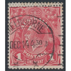 AUSTRALIA - 1914 1d salmon-red [aniline] KGV (G12), die II, used – ACSC # 71C(1)i