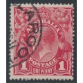 AUSTRALIA - 1917 1d crimson KGV (shade = G23), used – ACSC # 71N AUSTRALIA - 1917 1d crimson KGV (shade = G23), used – ACSC # 71N