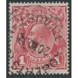 AUSTRALIA - 1917 1d pale brown-red KGV (shade = G24), used – ACSC # 71O