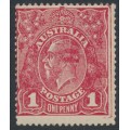 AUSTRALIA - 1918 1d carmine-red KGV (shade = G73), MH – ACSC # 72P AUSTRALIA - 1918 1d carmine-red KGV (shade = G73), MH – ACSC # 72P