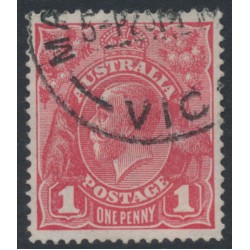 AUSTRALIA - 1914 1d bright red [aniline] KGV (G11), die II, used – ACSC # 71B(1)i