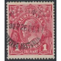 AUSTRALIA - 1917 1d red-crimson [aniline] KGV (shade = G23), used – ACSC # 71N