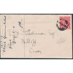 AUSTRALIA - 1918 1d deep red KGV die III (shade = G110), on cover – ACSC # 75C