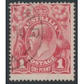 AUSTRALIA - 1917 1d rose-carmine KGV (G22), dry ink, used – ACSC # 71Lca