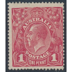 AUSTRALIA - 1918 1d red KGV (G30), die II substituted cliché [IV/34], MNG – ACSC # 71V(2)ja