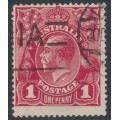 AUSTRALIA - 1920 1d red KGV (G33), 'flaw under King's neck' [VII/37], used – ACSC # 71Z(4)h
