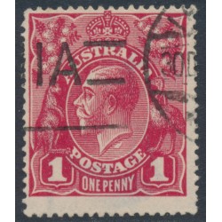 AUSTRALIA - 1920 1d red KGV (G33), 'flaw under King's neck' [VII/37], used – ACSC # 71Z(4)h