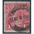 AUSTRALIA - 1918 1d red KGV (G30), die II substituted cliché [IV/34], used – SG # 71V(2)ja