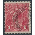AUSTRALIA - 1918 1d red KGV (G75), 'line under RVT' [III/42], used – ACSC # 72N(2)g