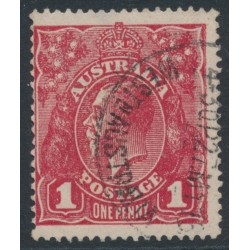 AUSTRALIA - 1918 1d red KGV (G75), 'line under RVT' [III/42], used – ACSC # 72N(2)g