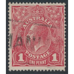 AUSTRALIA - 1918 1d red KGV (G75), ‘spot on Y’ [IV/41], used – ACSC # 72N(2)m