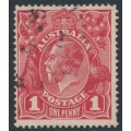 AUSTRALIA - 1915 1d red KGV (G17), 'secret mark' [VII/1], used – ACSC # 71G(4)d