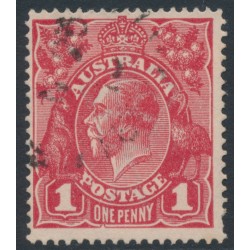 AUSTRALIA - 1915 1d red KGV (G17), 'secret mark' [VII/1], used – ACSC # 71G(4)d