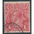 AUSTRALIA - 1917 1d red KGV (G22), 'wattle line' [VII/31], used – ACSC # 71L(4)f