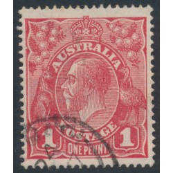AUSTRALIA - 1917 1d red KGV (G22), 'wattle line' [VII/31], used – ACSC # 71L(4)f