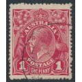 AUSTRALIA - 1920 1d red KGV (shade = G33), 'Ferns' [VII/54], used – ACSC # 71Z(4)ia