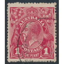 AUSTRALIA - 1920 1d red KGV (shade = G33), 'Ferns' [VII/54], used – ACSC # 71Z(4)ia