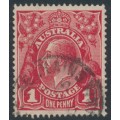 AUSTRALIA - 1916 1d red KGV (G18), 'RA joined' [VII/60], used – ACSC # 71I(4)j