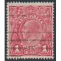 AUSTRALIA - 1917 1d red KGV (G63), 'RA joined' [VII/60], used – ACSC # 72D(4)j