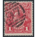 AUSTRALIA - 1914 1d red KGV (G13), 'thin ONE PENNY' [VIII/14], used – ACSC # 71D(4)l