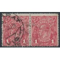 AUSTRALIA - 1918 1d red KGV (G73), die II substituted cliché [IV/34], used – SG # 72P(2)ja