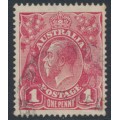 AUSTRALIA - 1918 1d red KGV (G30), die I substituted cliché [IV/35], used – SG # 71V(2)ka