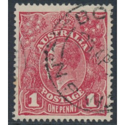 AUSTRALIA - 1918 1d red KGV (G73), die I substituted cliché [IV/35], used – SG # 72P(2)ka