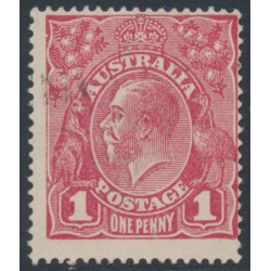 AUSTRALIA - 1918 1d red KGV (G30), die I substituted cliché [IV/35], used – SG # 71V(2)ka