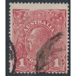 AUSTRALIA - 1918 1d red KGV (G73), die I substituted cliché [IV/35], used – SG # 72P(2)ka