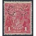 AUSTRALIA - 1918 1d red KGV (G73), 'line under RVT' [III/42], MH – ACSC # 72P(2)g+bb