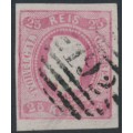 PORTUGAL - 1867 25R rose King Luis I, imperforate, used – Michel # 20