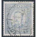 PORTUGAL - 1892 50R ultramarine King Carlos I, perf. 13½, ribbed paper, used – Michel # 71Cy